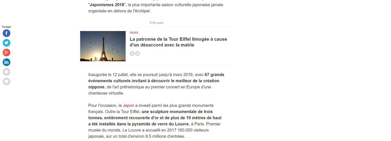 RTL Paris : la Tour Eiffel se pare des couleurs du Japon