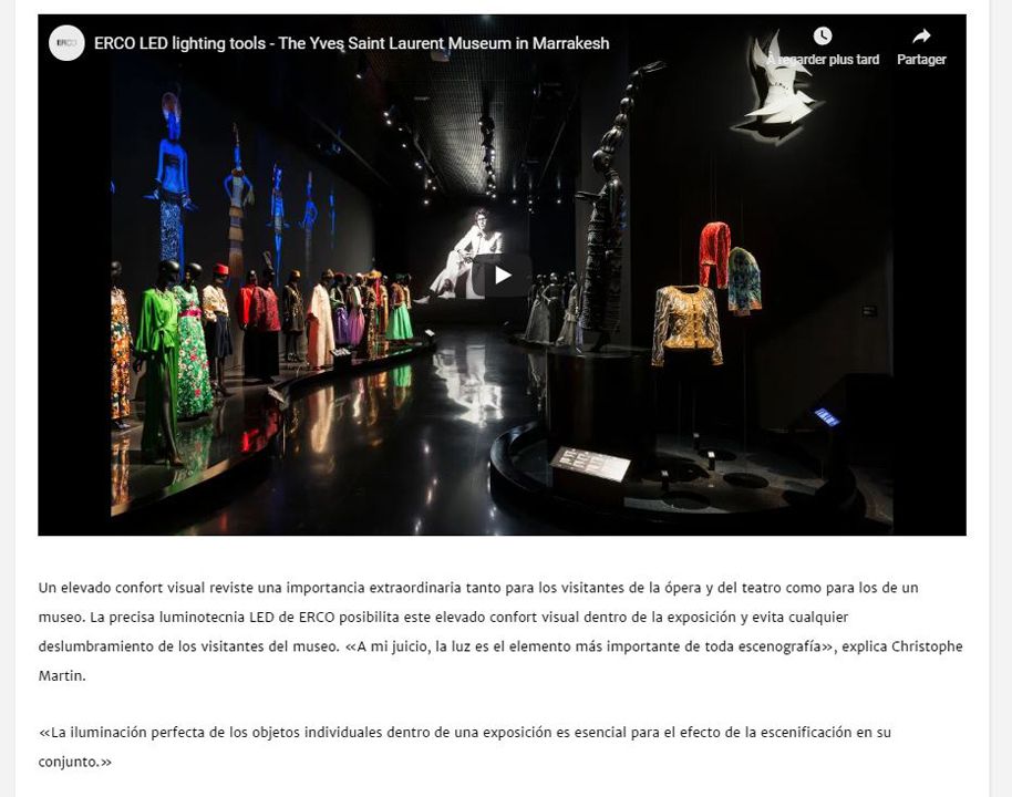 Lightecture MUSEO YVES SAINT LAURENT, UNA JOYA ESCENOGRÁFICA